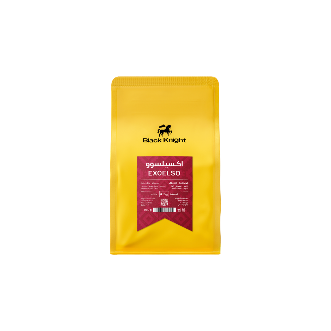 Black Knight Colombia Excelso omni roast specialty coffee beans by Not Just Beans ☕