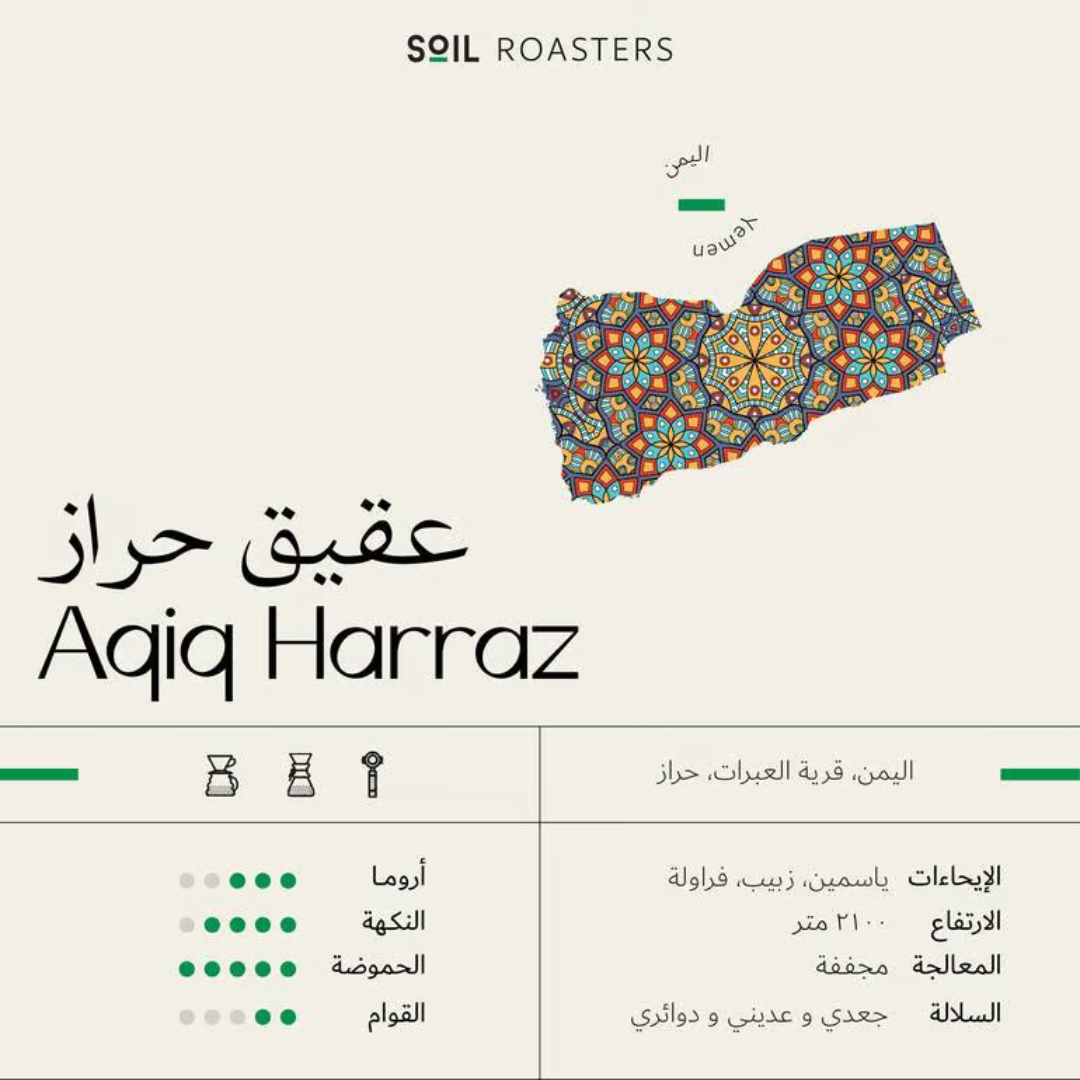 Soil Yemen Aqiq Harraz omni roast specialty coffee beans by Not Just Beans ☕
