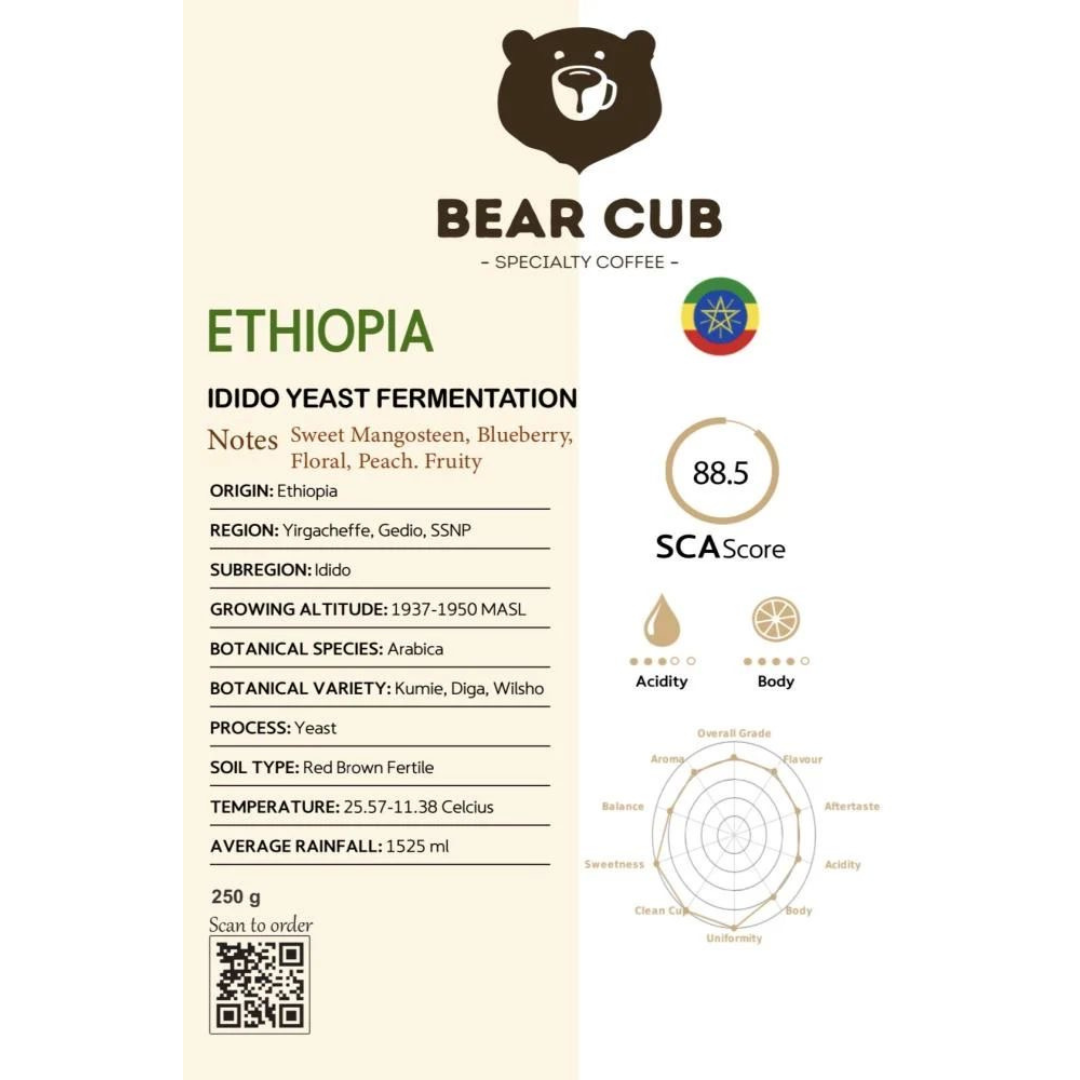 Bear Cub - Ethiopia Idido (Yeast Fermentation) - Omni Roast 250g