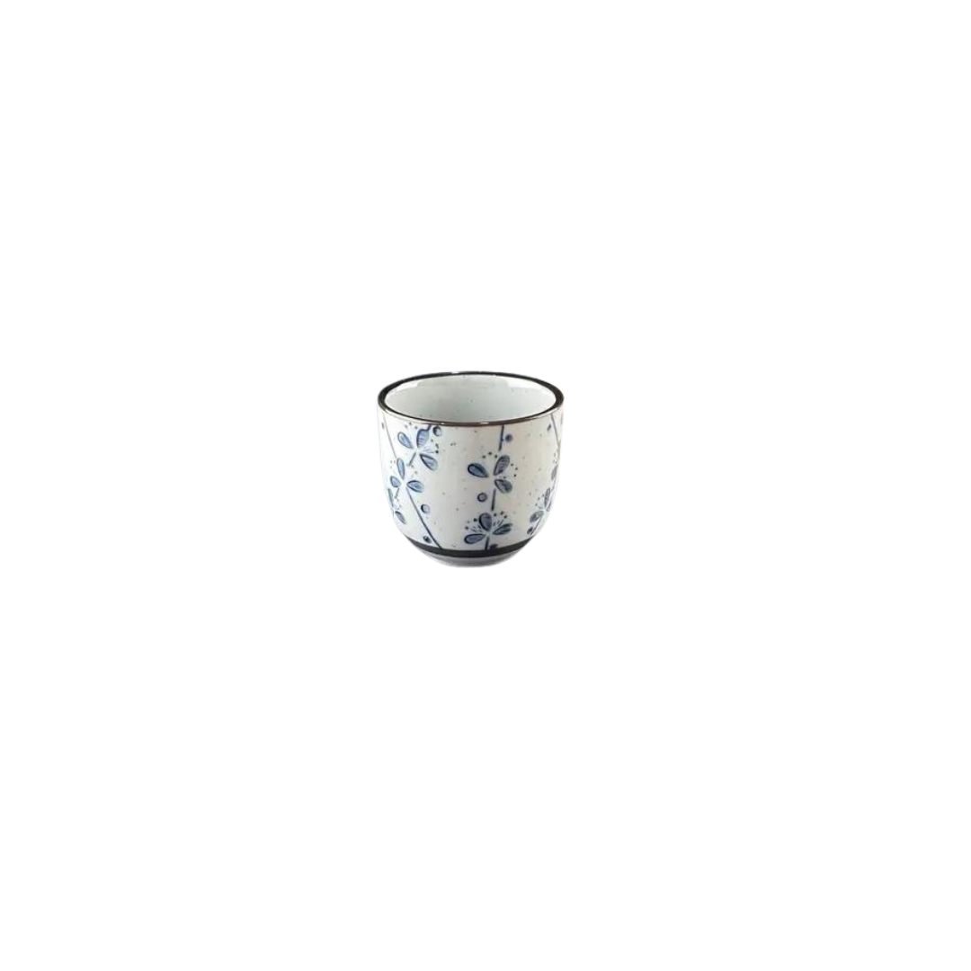 Classic Blue & White Floral Ceramic Cup - 120ml