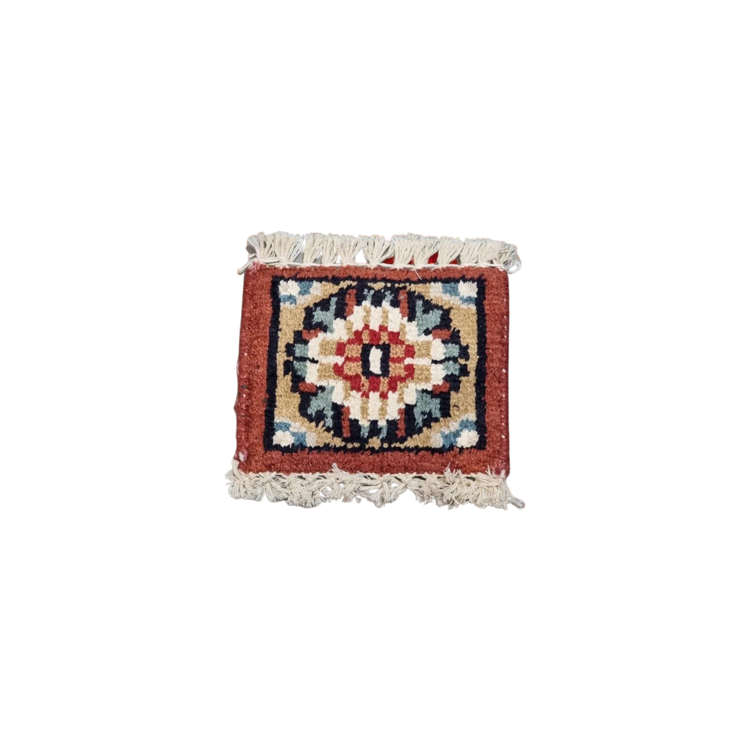 Mini Handmade Carpet - Brown/white