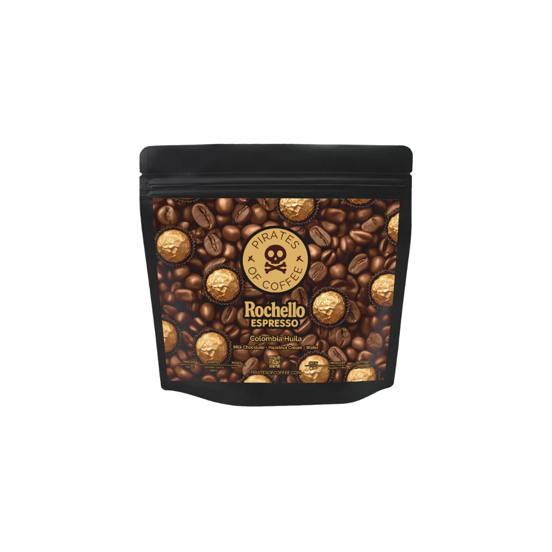 Pirates Colombia Rochello espresso roast specialty coffee beans by Not Just Beans ☕