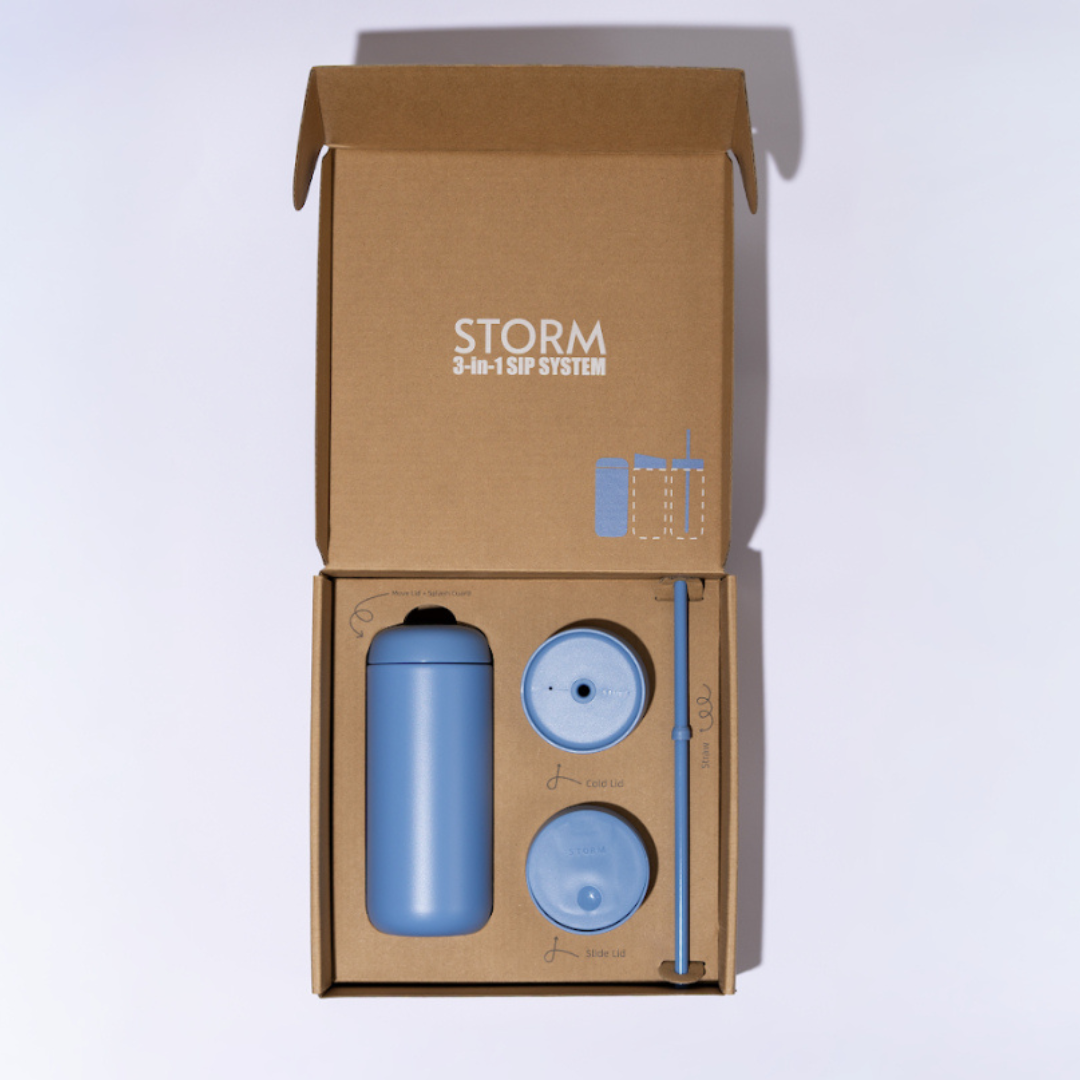 Storm Carter Mug Hazy Blue 16oz coffee mug by Not Just Beans