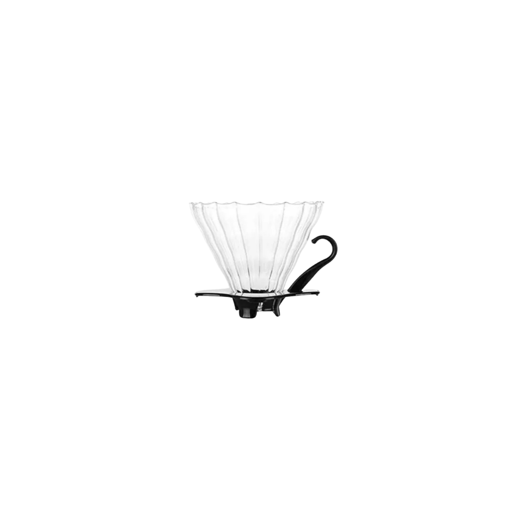 Glass V60 Coffee Dripper - Black Handle
